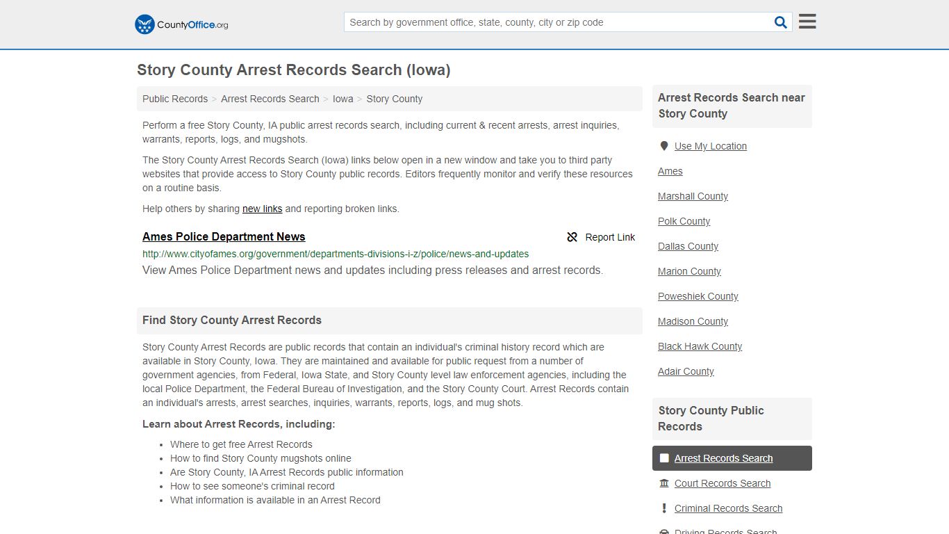 Arrest Records Search - Story County, IA (Arrests & Mugshots)