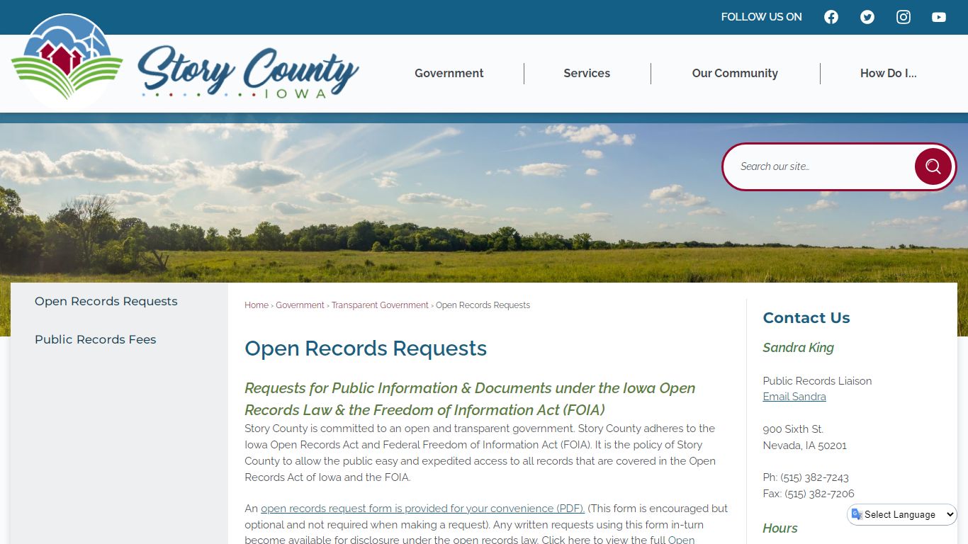 Open Records Requests | Story County, IA - Official Website