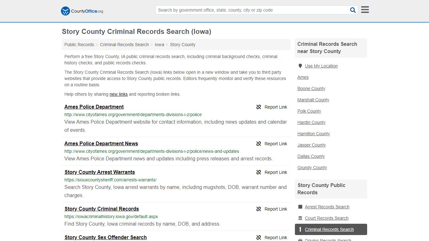 Criminal Records Search - Story County, IA (Arrests, Jails ...