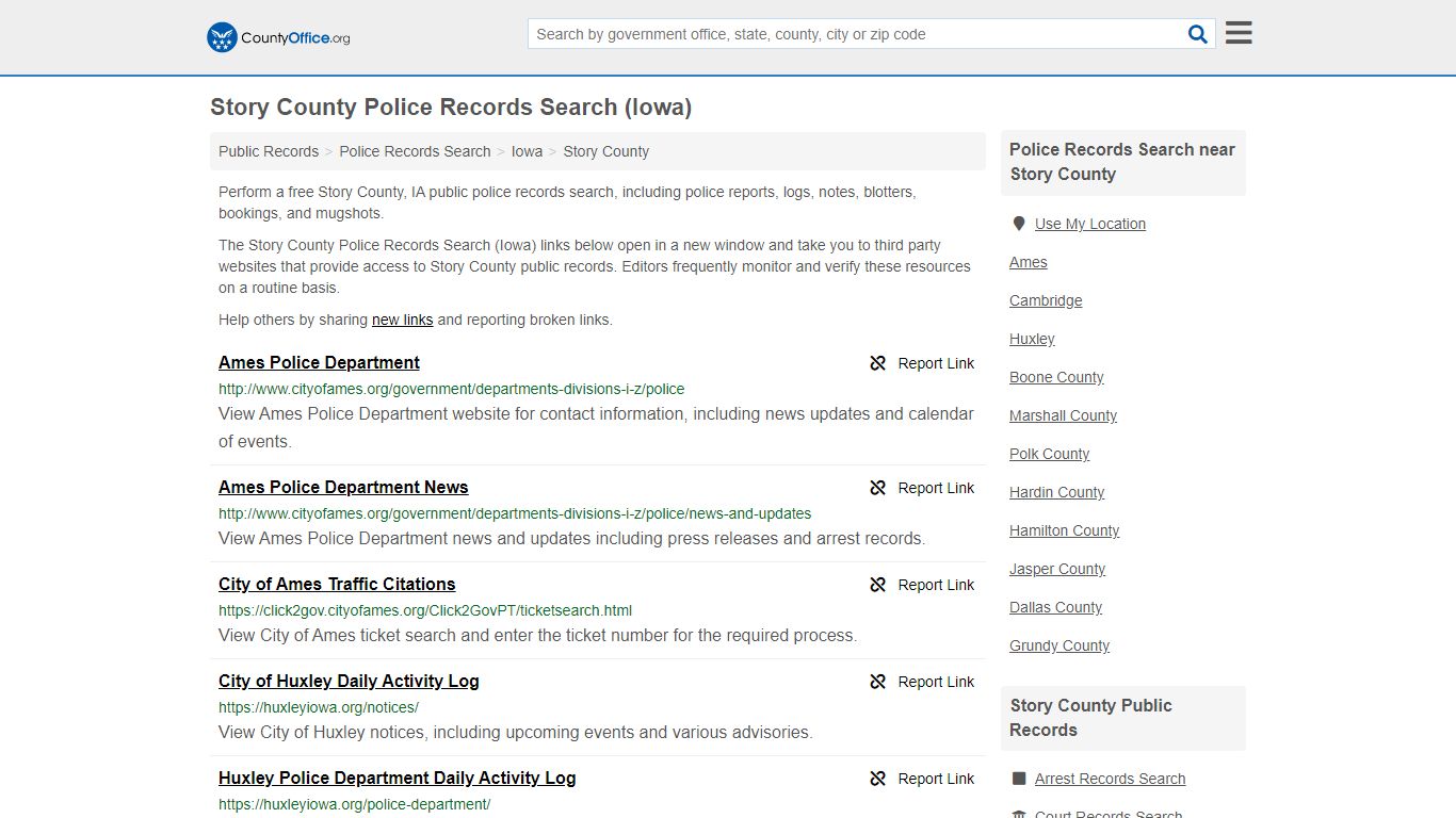 Police Records Search - Story County, IA (Accidents ...